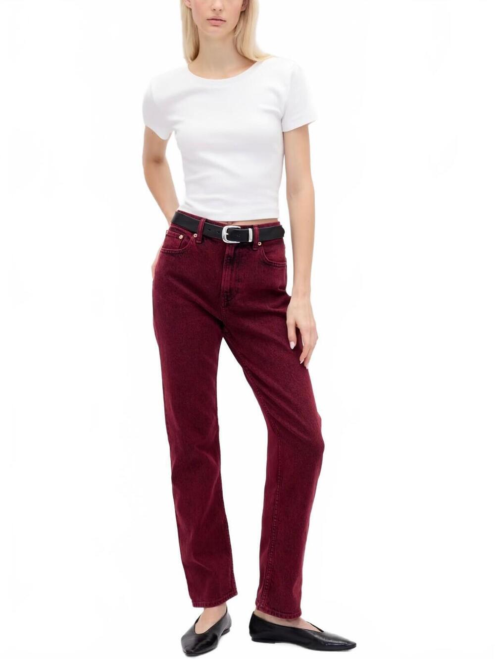 Gap High Rise '90s Slim Straight Jeans NWT Red Delicious 25R